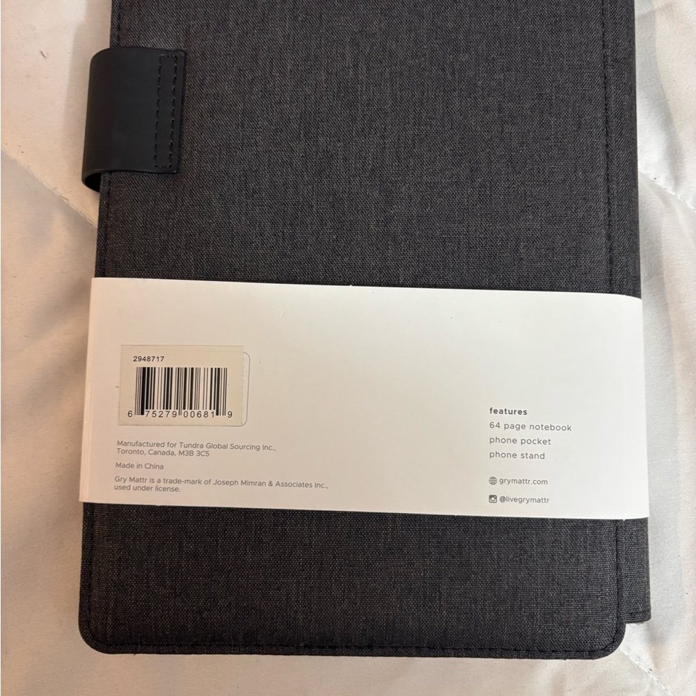 NWT Charcoal fry mattr Notebook Folio- 64 pages, phone pocket & stand - Picture 4 of 4